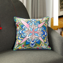  As soon as possible SHAPE hand-drawn pattern printed pillow Office waist pillow Nap pillow Home sofa pillow cushion