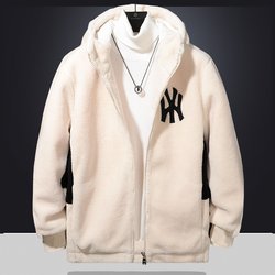 ເສື້ອກັນໜາວລູກແກະ ເສື້ອຢືດຜູ້ຊາຍ ເສື້ອກັນໜາວ ໜາ velvet stand-up collar warm fleece jacket Korean style trendy coat cotton coat
