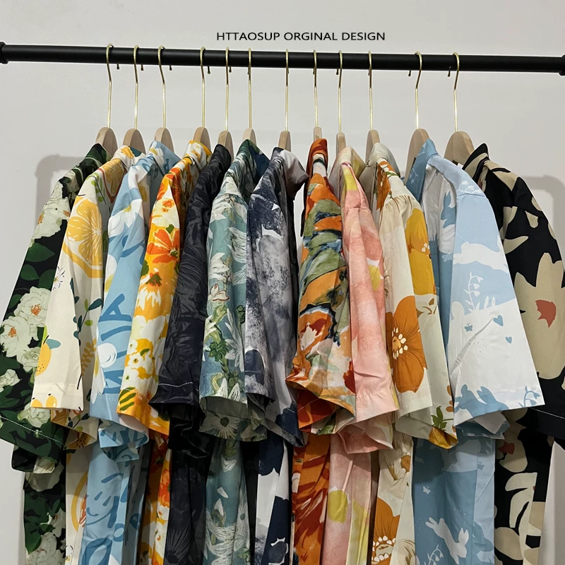 HTTAOSUP Tide, retro shirt, flowered