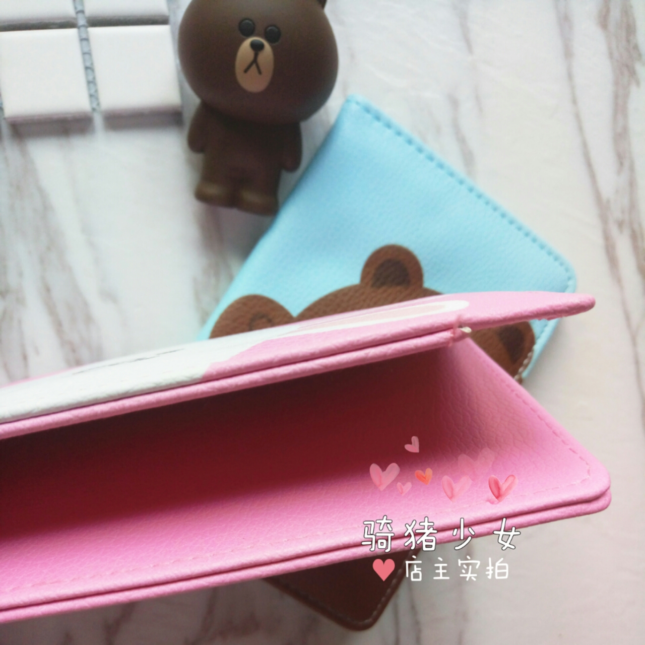 Phim hoạt hình dễ thương Gấu nâu Hộ chiếu Gói Hộ chiếu Clip Cannie Rabbit Đa năng Bìa Tài liệu du lịch Gói Thẻ Gói shop bán túi đeo chéo nữ