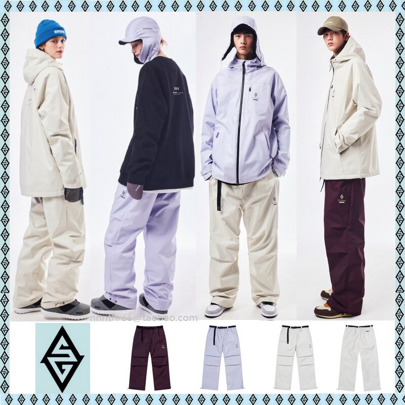 2223SPECIALGUEST Korean ski pants waterproof and wear-resistant loose snow ground pants winter outdoor male and female purple 