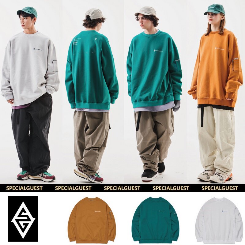 Specialguest-Korea ski sweatshirt with long version of round neckline hooded sweatshirt for men and women with warm and abrasion resistant velvet thick white