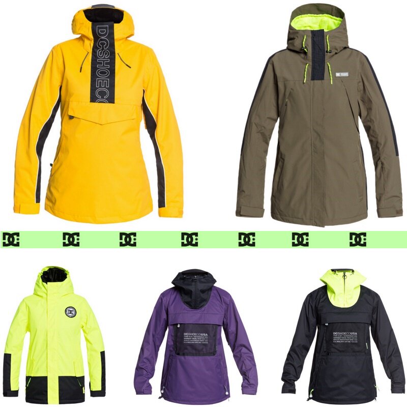 (NNN) 2021 DC Korean ski suit jacket head waterproof windproof snowsuit male and female black fluorescent yellow