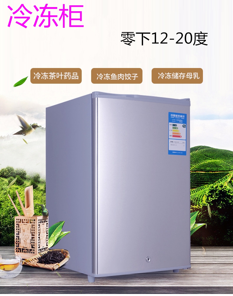 Vertical Freezer Small Capacity Commercial Mini Fridge Freezer Freezer Home Full Frozen Breast Milk Storeman Milk Freezer-Taobao