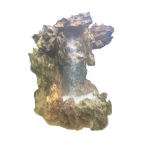 New quicksand waterfall fish tank landscaping real stone Qinglong stone pine skin stone custom water-powered grass tank creative decoration