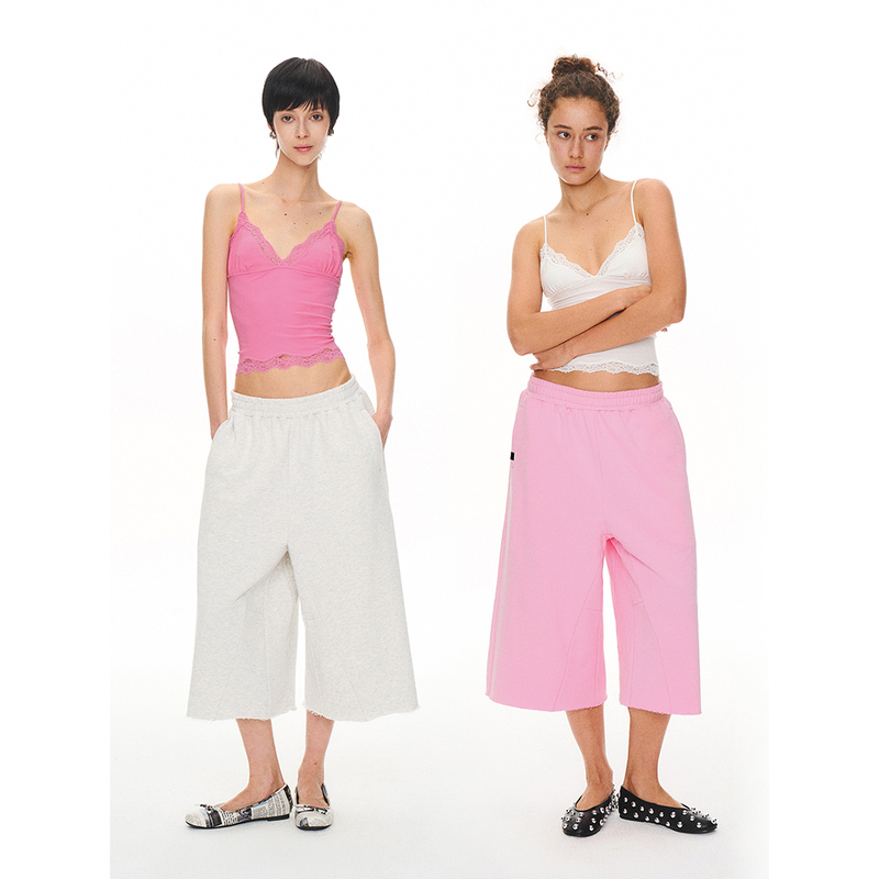 Alkaidy Seamless Loose Wide-Leg Drawstring Elastic Waist Casual Loose Straight-Leg Sports Mid-Length Pants Capri Pants Alkaidy Seamless Loose Wide-Leg Drawstring Elastic Waist Casual Loose Straight-Leg Sports Mid-Length Pants Capri Pants