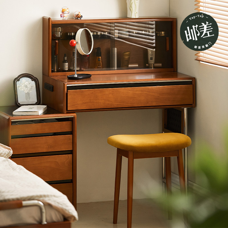 The Postman Knocking at the Door Double Star Dressing Table Vintage Makeup Table Bedside Table Drawer Cabinet Integrated Solid Wood Antique Boxwood The Postman Knocking at the Door Double Star Dressing Table Vintage Makeup Table Bedside Table Drawer Cabinet Integrated Solid Wood Antique Boxwood