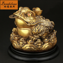 Banderas pure bronze gold cicadas with a golden toad and fengshui to decorate three foot toads for a business gift