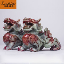 Banderas Piqiu Pixiu ornaments a pair of Zhaocai Town House Evil Living Room Decoration Natural Jade Decoration