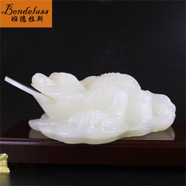 Banderas big golden cicadas with natural jade three-foot golden toad feng shui to decorate high-end opening gifts