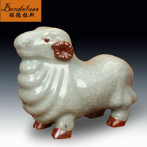 Banderras Ceramic Sheep Pendulum antique Jingdezhen Ceramics Cabinet Swing Piece Zodiac Sheep Swinging pieces Living room Decoration