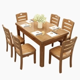 Комбинация обеденного стола из цельного дерева, белый обеденный стол в западном стиле, маленькая квартира, стол из массива дерева, прямоугольный стол на 6 человек, простой современный обеденный стол