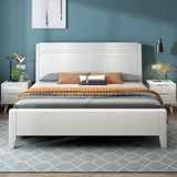 Северная белая сплошная деревянная кровать 1,8 -метра с двуспальной кровать