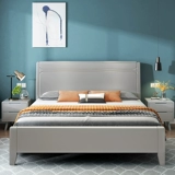 Северный ветер белый сплошной деревянный кровать главная спальня на один метр восемь двуспальных кроватей современный минималистский хранение высокая коробка 1 -метра 8 кровать