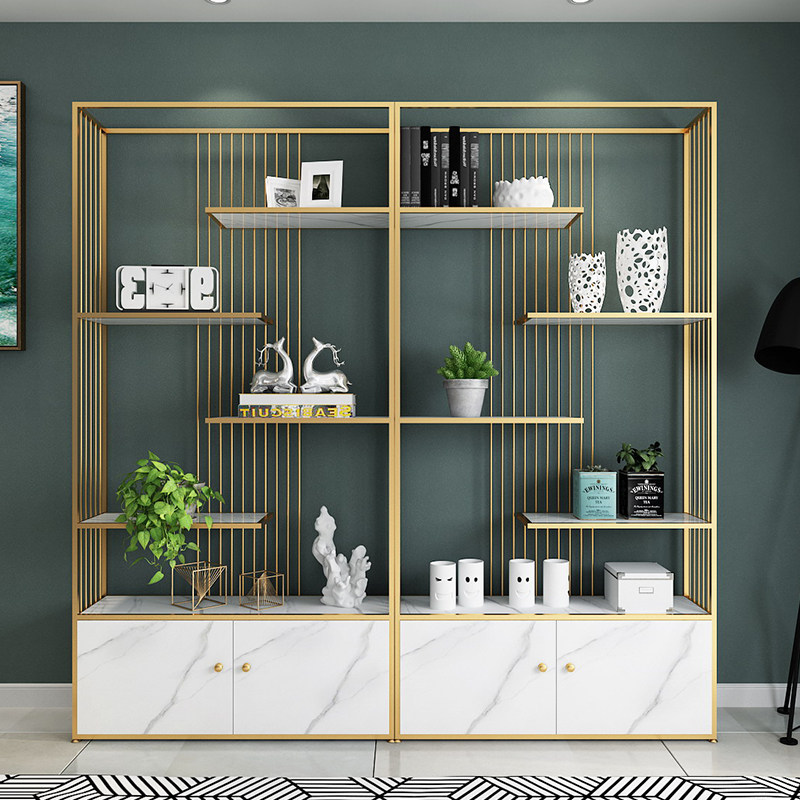 Nordic shelf partition bookshelf floor-to-ceiling light luxury multi-layer storage shelf office display stand living room shelf