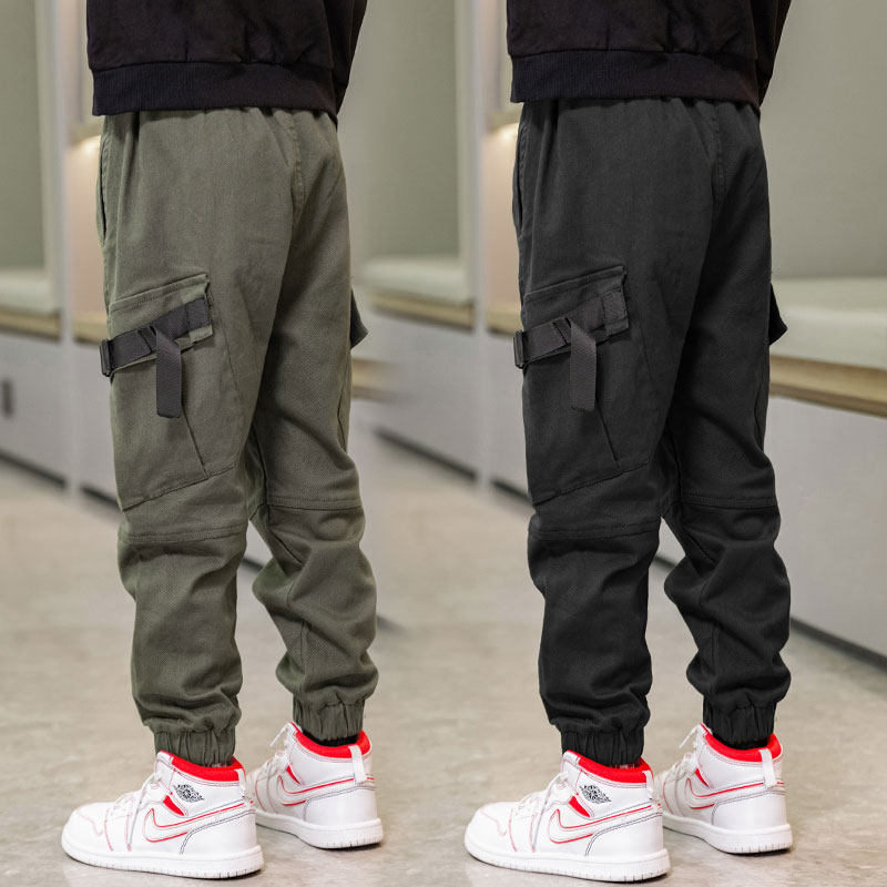 Boy's pants spring and autumn Korean edition pants 2022 new childhood tide spring - dress children's loose version of pants