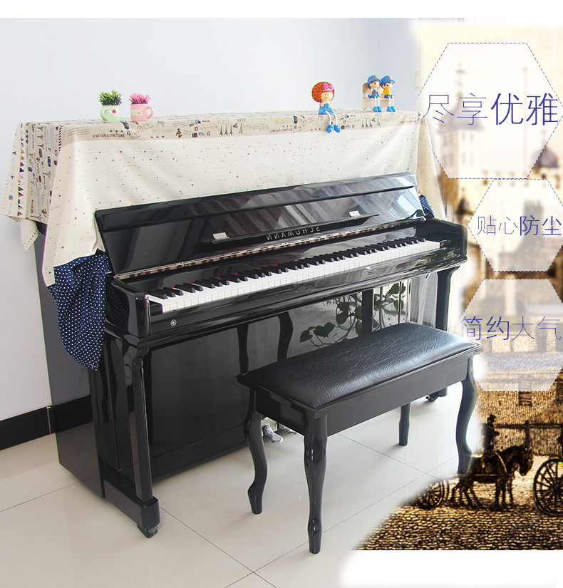 Châu Âu in bông vải che đàn piano che nửa đầy bụi che che khăn tay áo bảo vệ phim hoạt hình trẻ em cao cấp đàn piano Phi - Bảo vệ bụi túi trùm máy giặt