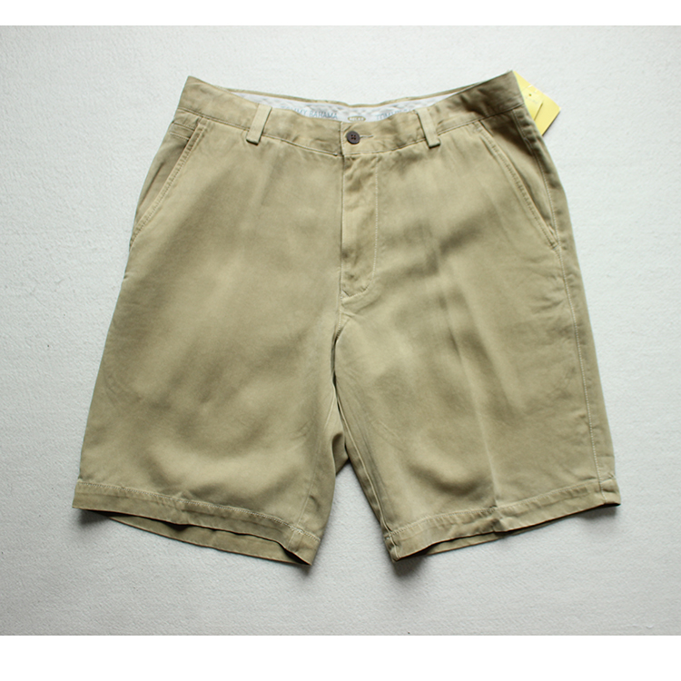 Mùa hè mới Sven retro men nặng lụa dệt lụa dệt quần short Bermuda quần thường quần short kaki nam