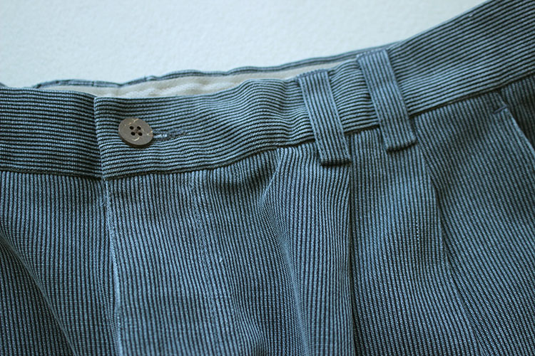 Văn học retro nặng lụa tơ lụa kéo sợi bông cơ dọc sọc Bermuda quần short nam giản dị quần tây nam đẹp