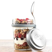(Kwan Xiaotong Tongan) UK kilner milk overnight oat yogurt cup glass jars with lid spoon salad jar