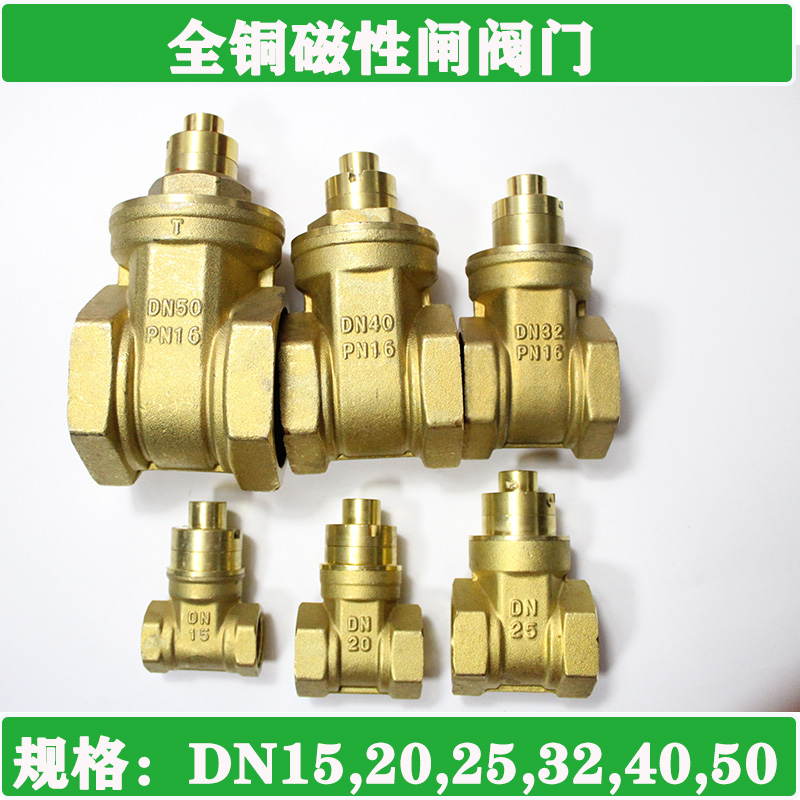 Valve switch Magnetic locking valve anti-theft valve water gate valve brass water meter front heating 4 minutes 6DN15 cylindrical