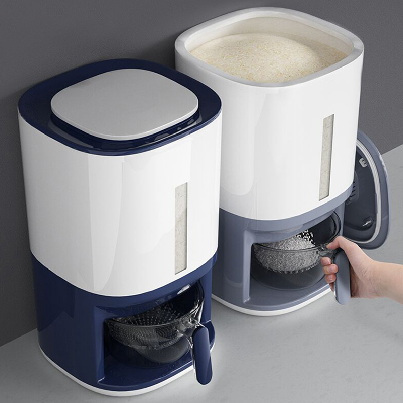 Sealed metering rice barrel storage rice insect and moisture-proof 20 kg household loading rice cylinder rice storage rice storage rice barrel rice box automatic rice out of the rice