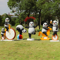 Cartoon Panda Fiberglass Sculpture Garden Landscape Shopping Mall Hotel Scenic Area Decoration Presentation Sketch Fun Panda Big