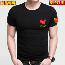 Summer pure cotton embroidery T-shirt short sleeve male Chinese scouts for training military units Special soldiers retired special combat clothes