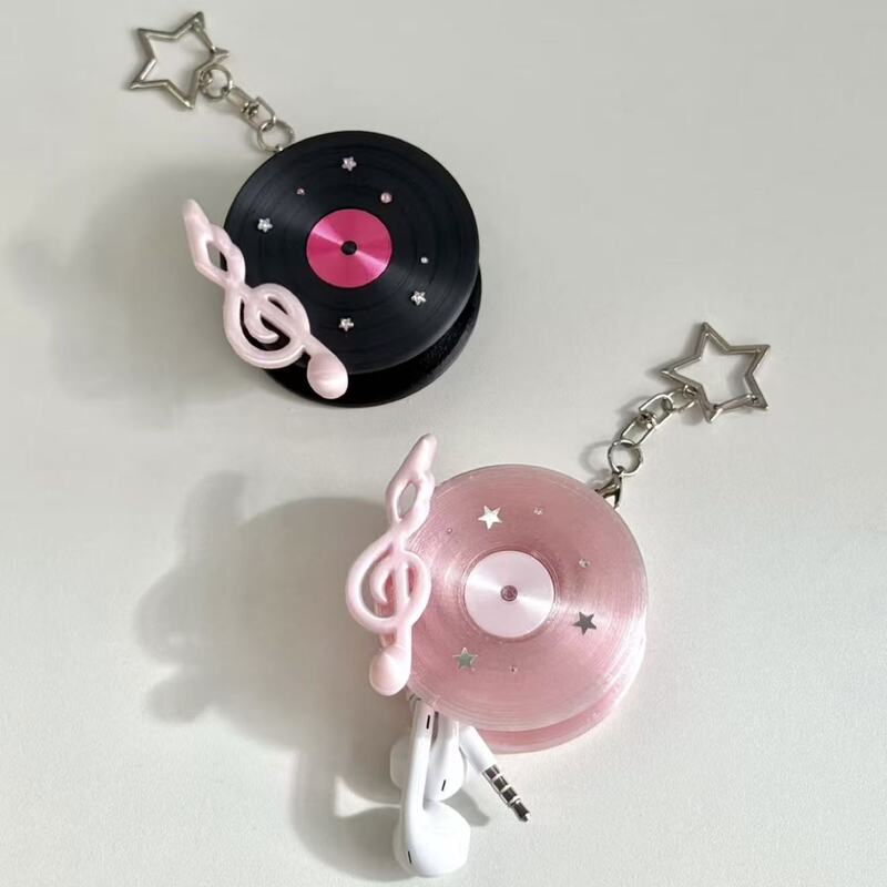 Vinyl Record Wired Earphone Storage Box 3D Printed Data Cable Storage Box Portable Earphone Bag Pendant Decoration Vinyl Record Wired Earphone Storage Box 3D Printed Data Cable Storage Box Portable Earphone Bag Pendant Decoration