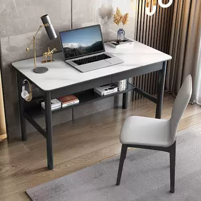 High-end minimalist rock board desk one-piece desk Simple modern desk Student home light luxury computer desk