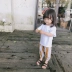 Áo xanh cha hè 2018 tiếng Anh in áo thun bé trai tay ngắn thời trang cho bé quần áo cho bé Trang phục dành cho cha mẹ và con