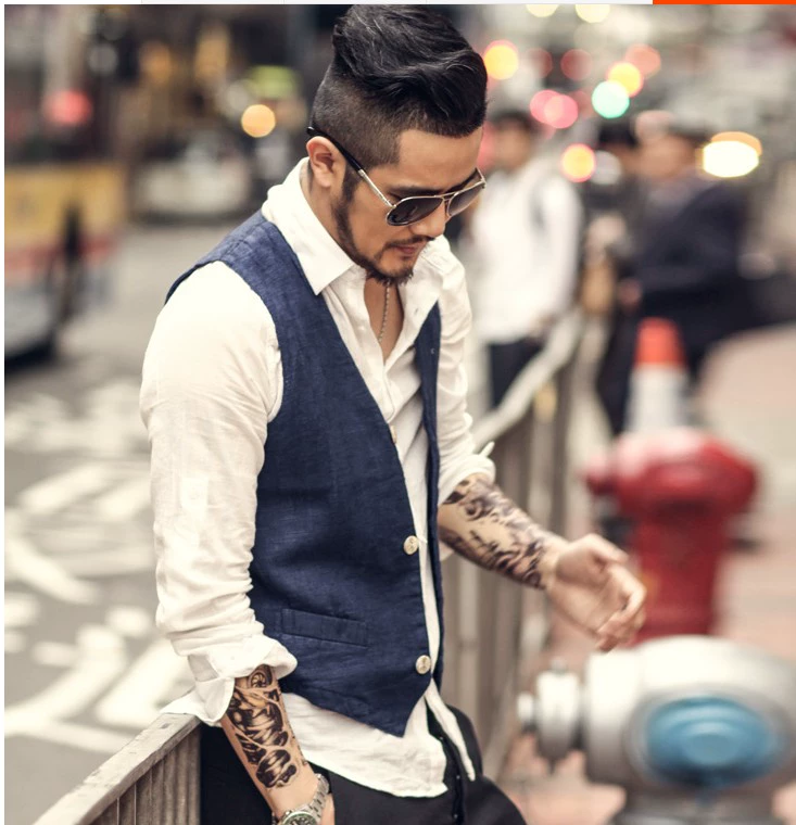[Đặc biệt hàng ngày] Áo vest bằng vải cotton và vải lanh mùa hè mỏng mỏng giản dị nghệ thuật áo vest nam - Áo vest cotton các kiểu áo ghi lê nam