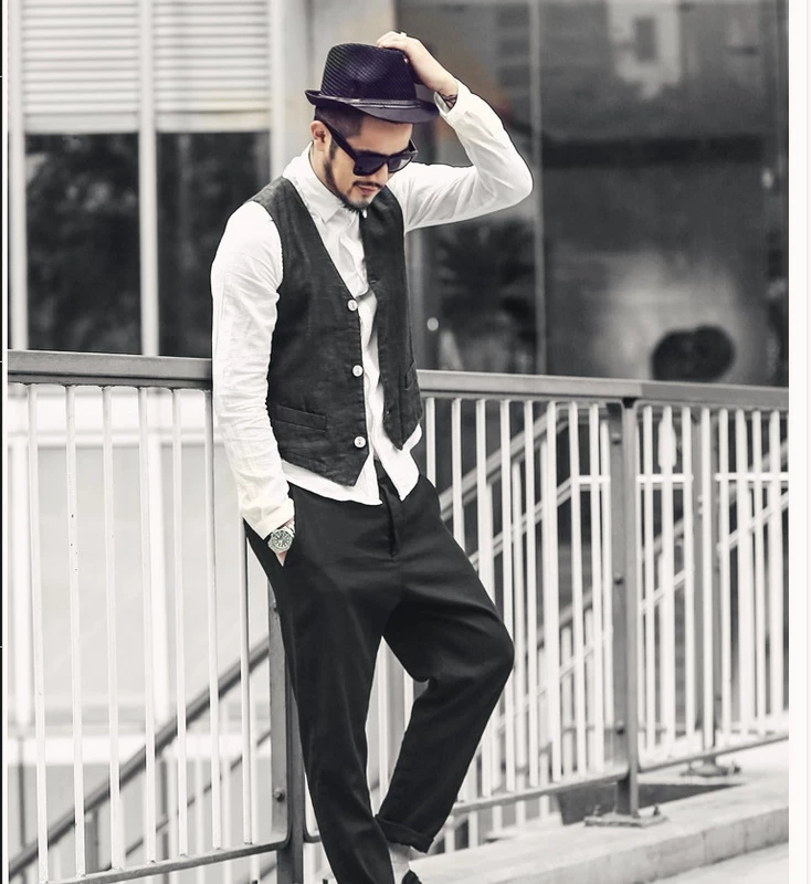 [Đặc biệt hàng ngày] Áo vest bằng vải cotton và vải lanh mùa hè mỏng mỏng giản dị nghệ thuật áo vest nam - Áo vest cotton các kiểu áo ghi lê nam