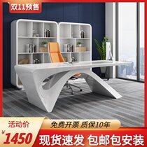 Baked paint boss table office White simple modern medical beauty consultation table and chair combination beauty salon fashion large class