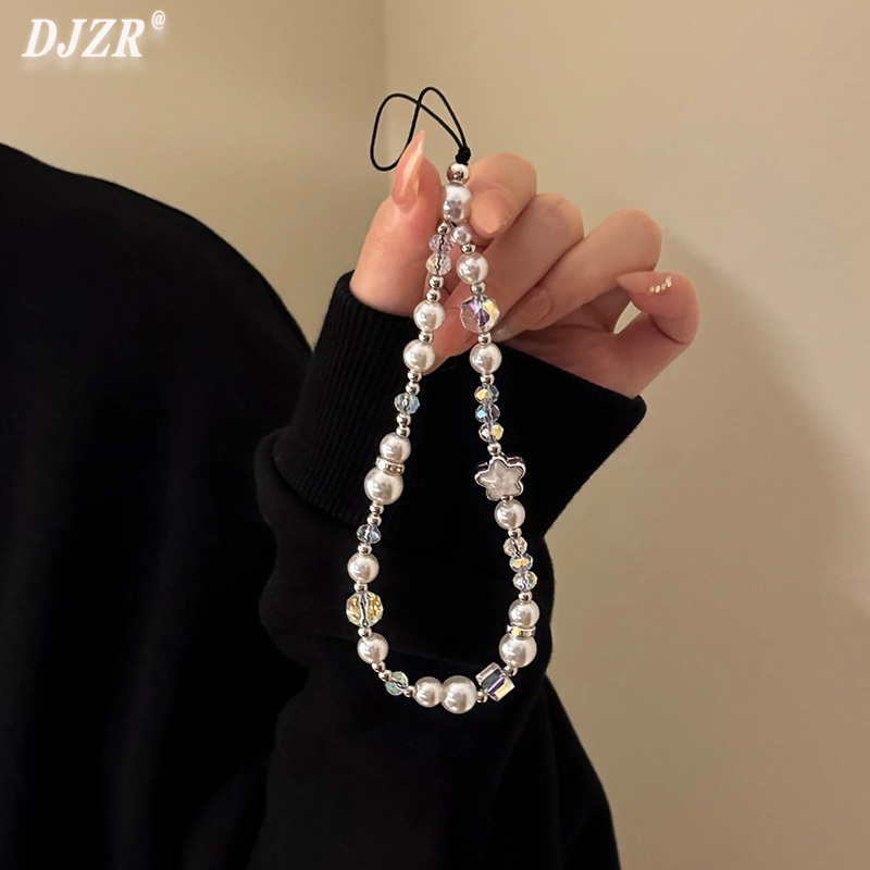 Pearl Rhinestone Phone Chain Beaded Chain Wrist Lanyard Accessory Light Luxury High-End Feel Camera Bag Pendant Keychain Pearl Rhinestone Phone Chain Beaded Chain Wrist Lanyard Accessory Light Luxury High-End Feel Camera Bag Pendant Keychain