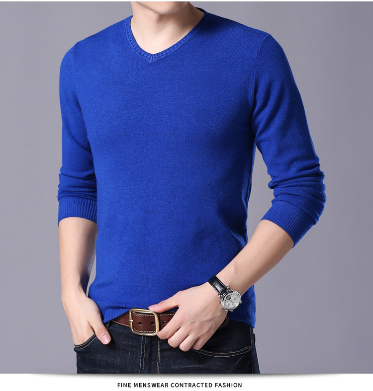 Áo len mùa thu và mùa đông nam trung niên màu rắn đáy áo tròn cổ áo thun rộng kích thước lớn cashmere áo len thanh niên quần áo nam áo sơ mi nam gucci