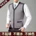 Mùa thu và mùa đông áo len trung niên nam không tay đan áo len đan áo len cashmere áo len cha trung niên Dệt kim Vest