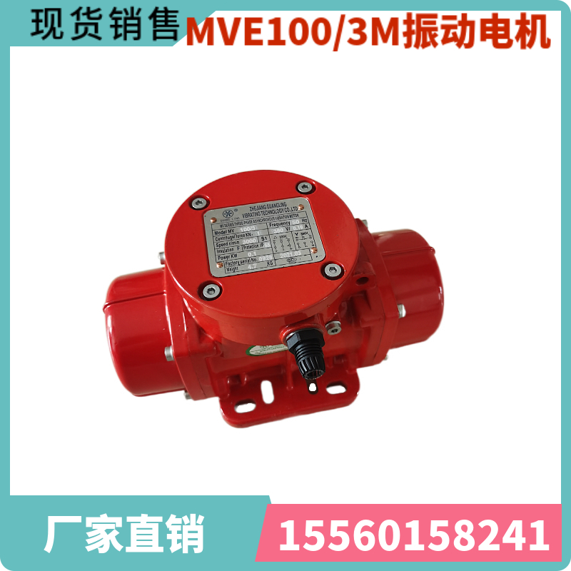 MVE100 3M vibration motor 220V lime silo with 100W vibration force 1KN small two-stage vibration motor