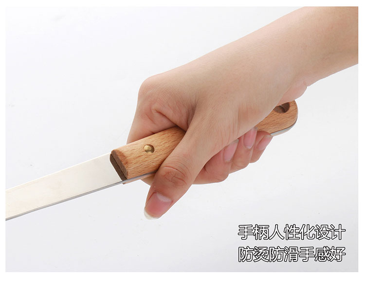 Bếp bằng gỗ tay cầm thìa inox không nóng nấu xẻng muỗng muỗng xúc xẻng cháo muỗng dụng cụ nhà bếp - Phòng bếp nồi lẩu