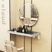 Factory direct barber shop mirror table hanging wall single-sided hair mirror tide shop beauty salon perm mirror simple with lamp