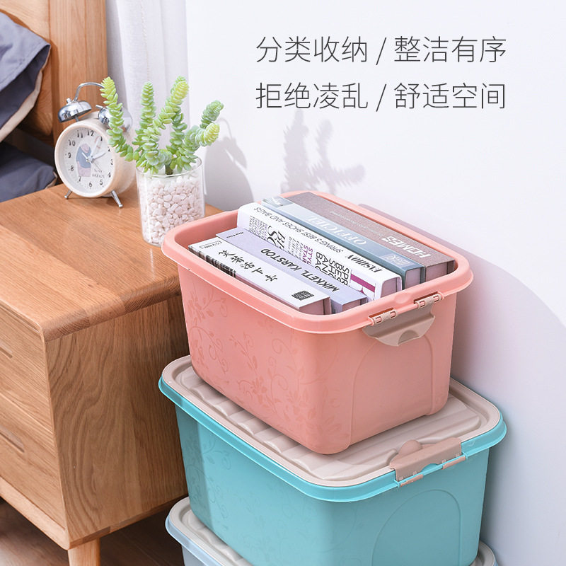 Hand Home Containing Box Clothing Toy Finishing Box Plastic With Lid Home Storage Box Small CUHK Three Sets