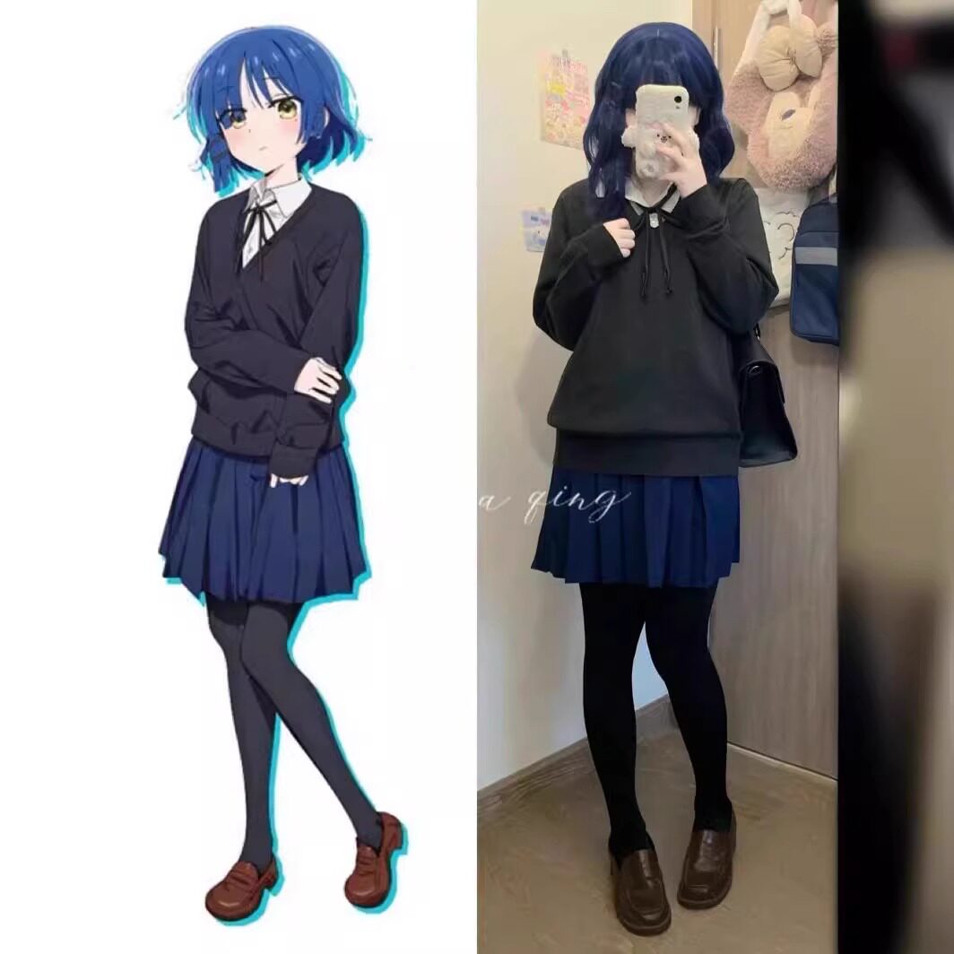 Lonely Rock Yamada Ryo Cosplay Costume Japanese Anime Cosplay Outfit Jk Uniform Set Sweater Short Skirt Clothing