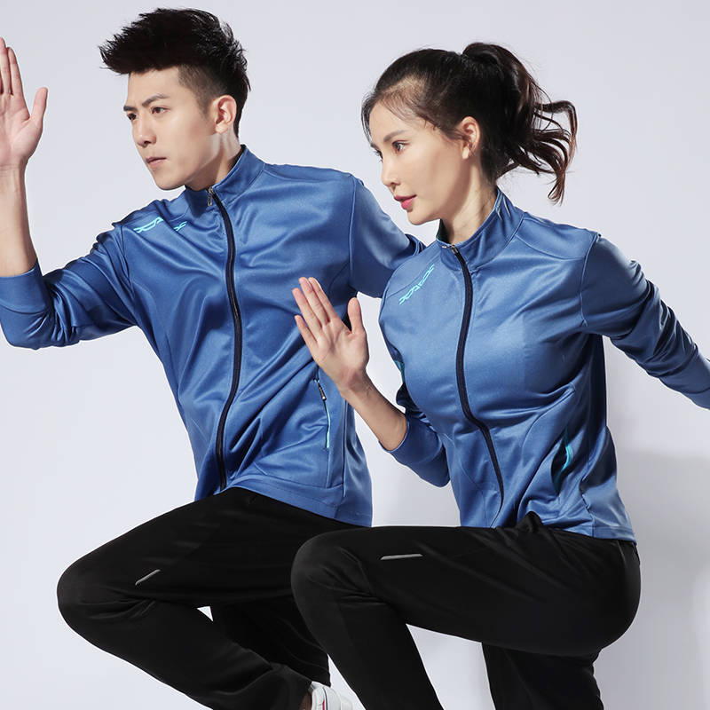 Autumn and winter long-sleeved air volleyball suit suit trousers Men's and women's jackets Lovers sports running clothes group purchase royal blue jersey