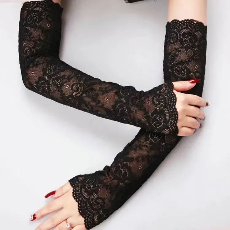 Lolita Long Sun Protection Gloves Lace Ice Sleeves Arm Sleeves to Cover Scars and Tattoos, Sun Protection for Cycling and Outdoor Activities for Women Lolita Long Sun Protection Gloves Lace Ice Sleeves Arm Sleeves to Cover Scars and Tattoos, Sun Protection for Cycling and Outdoor Activities for Women