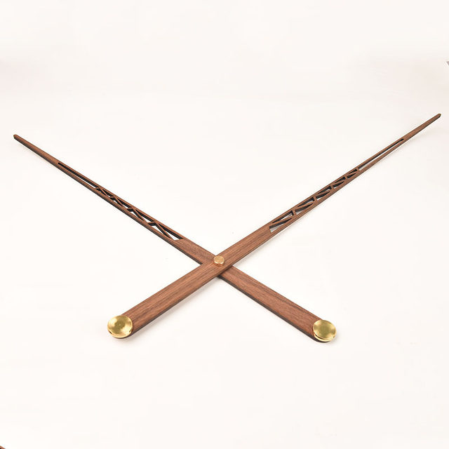 Nordic Simple Modern Large-Sized Wall Clock with Solid Wood Hands, High Torque Quartz Movement, Black Walnut Wood Scale Clock Hands