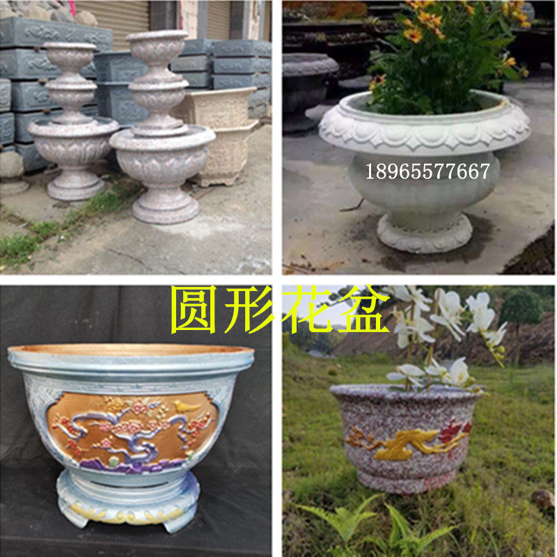 Cement flowerpot mold round European thickened bonsai cast-in-place plastic model concrete abrasive Roman column mold