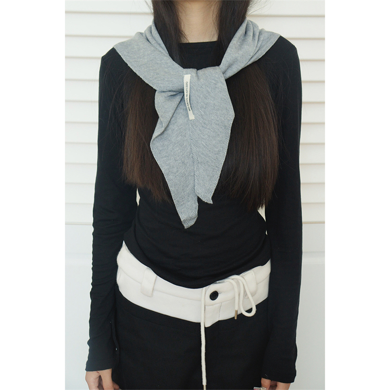 Zheng Duojin High-End Knitted Triangle Scarf for Women, Spring and Autumn Simple Solid Color Small Scarf, Shawl, Warm Neck Protector Scarf