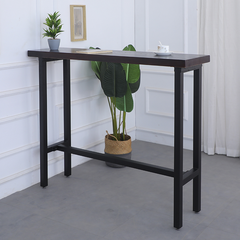 Bar Table Home Living Room Cubicle Solid Wood Modern Elm Wood High Foot Close To Wall Table Family Small Bar Table Simple Bar Table