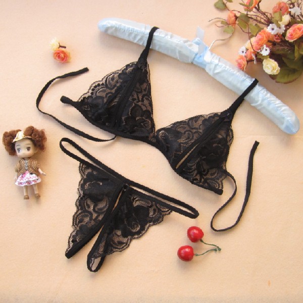 Explosive sexy thong nữ sexy vô hình t quần ren trong suốt đồ lót bra rỗng ba điểm phù hợp quan lot