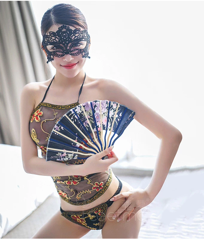 Vẻ đẹp và vẻ đẹp tâm trạng thành phố đồ lót cám dỗ thêu tạp dề phụ nữ gợi cảm người lớn phù hợp với đồ ngủ cổ điển phức tạp